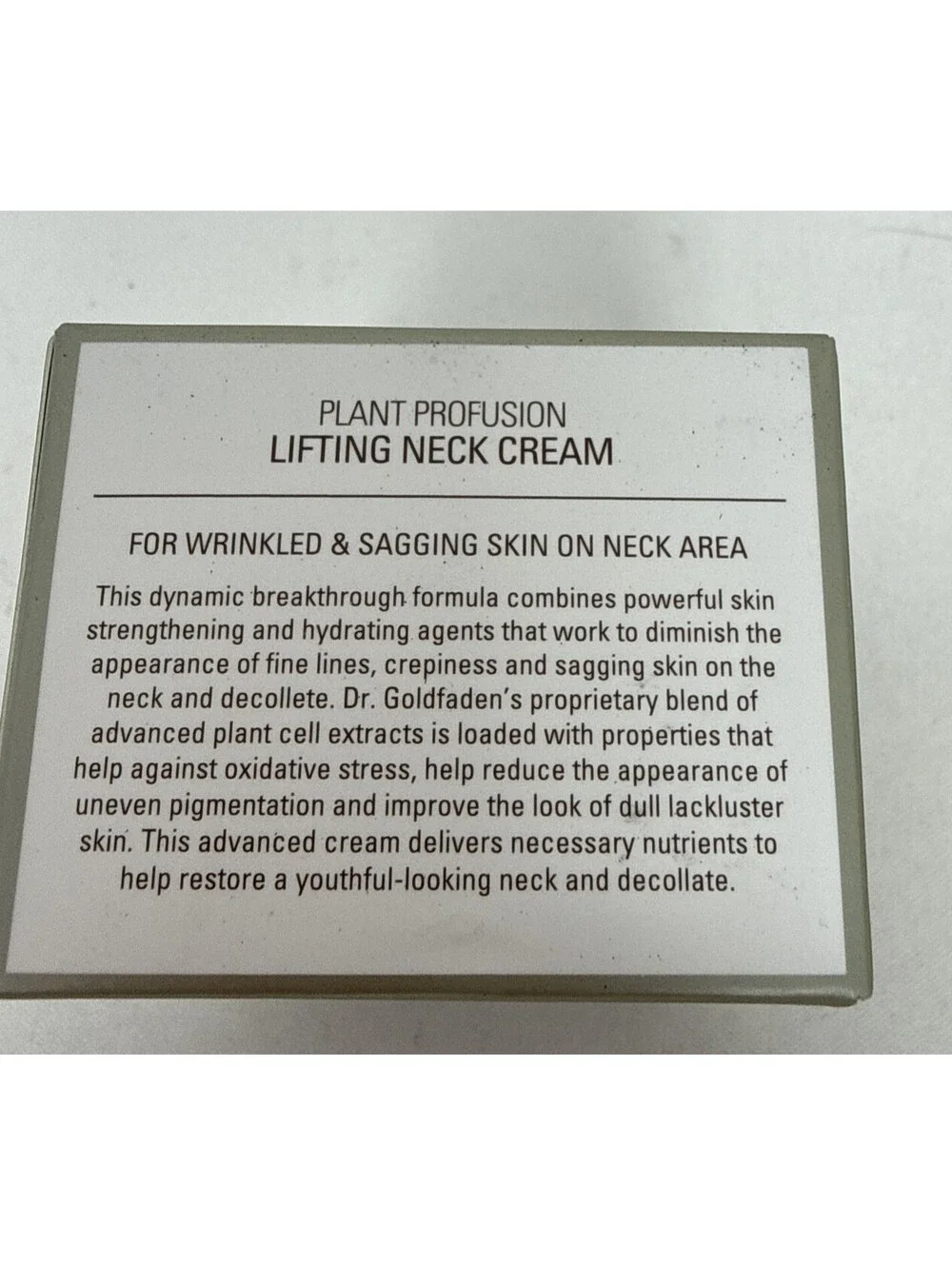 GOLDFADEN MD Plant Profusion Lifting Neck Cream Full Size 50 ml CJ200